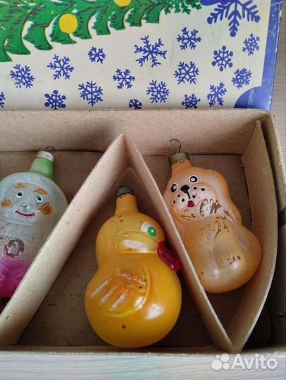 Набор ёлочных игрушек, Советские, елочные