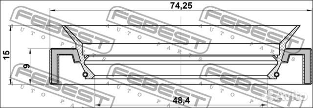Сальник привода 48.4X74.25X9X15