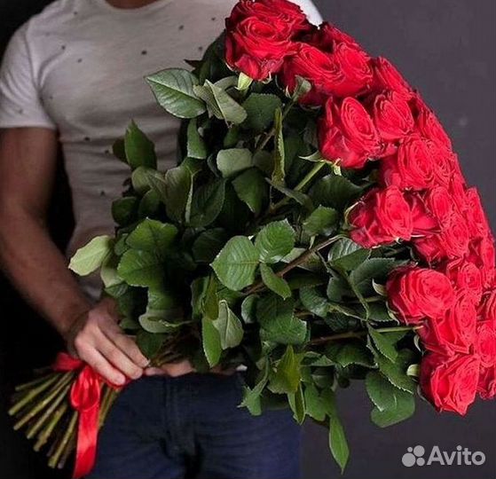 Розы высокие Доставка цветов