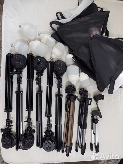 Софтбокс 4 лампы, штативы, лампы для софтбокса