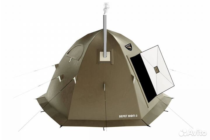 Палатка Берег кемпинговая мфп-3 хаки