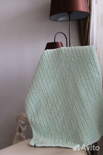 Плед детский вязаный ручная работа 80х80