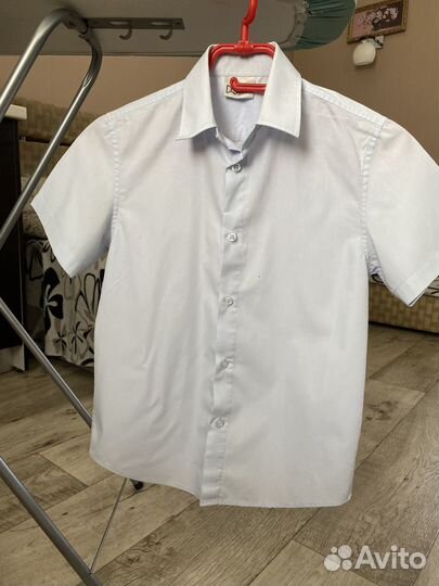 Рубашка школьная с коротким рукавом р 152