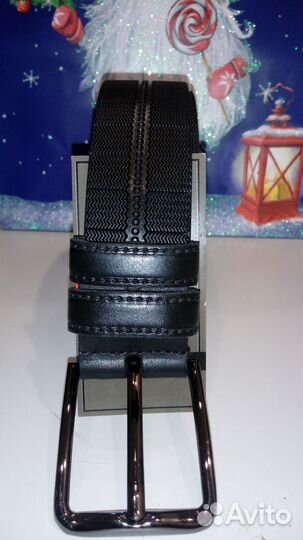 Ремень кожаный мужской Corsa Como черного цвета