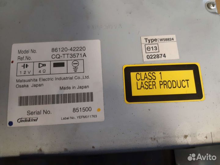 Штатная магнитола Toyota rav4 c 2005-2008 год