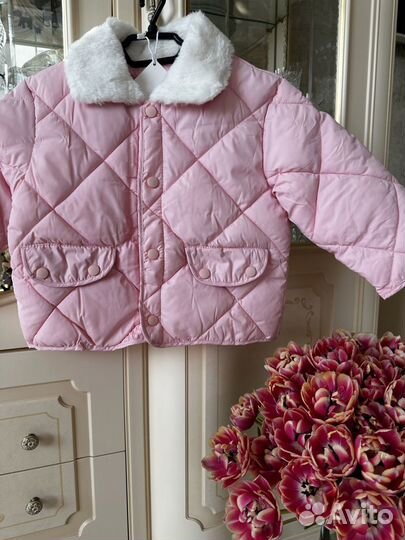 Куртка для девочки стеганая демисезон розовая