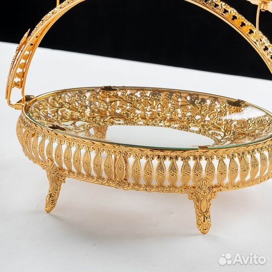 Фруктовница золотистая большая