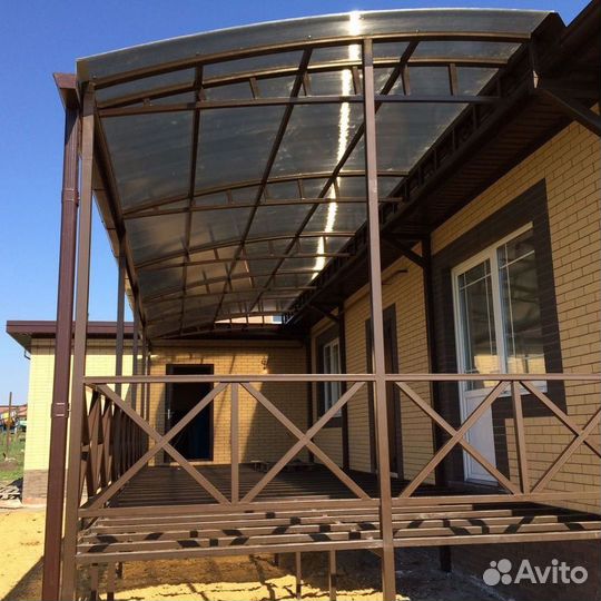 Навес двухскатный для автомобиля