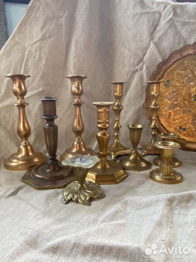 Подсвечники латунные винтаж