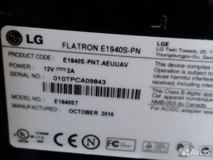 Монитор LG Flatron E1940S-PN 18.5