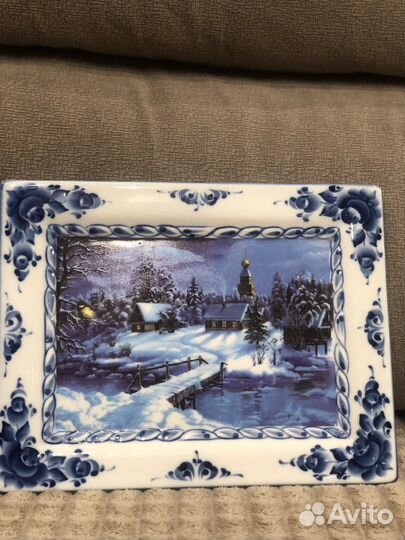 Гжель фарфор картины(плакетки)