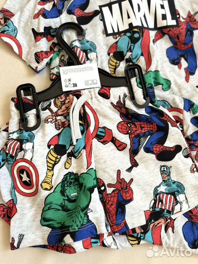 Комплект футболка и шорты h&m Marvel 92,98,110