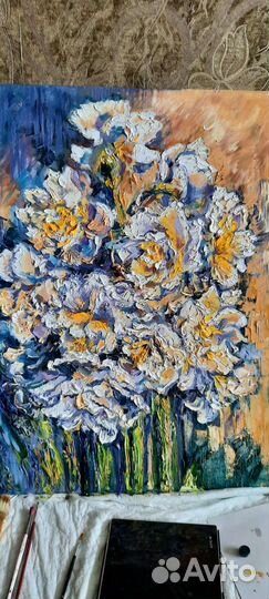 Картина маслом на холсте цветы 