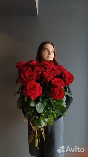 Букет красных роз 80 см