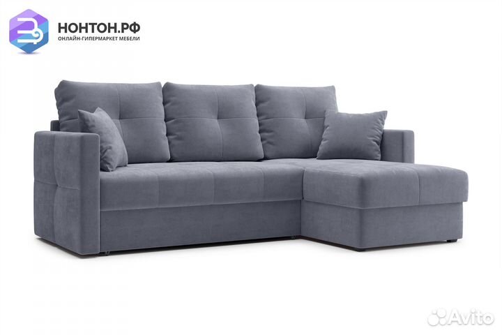 Диван угловой дельфин Вита темно-серый