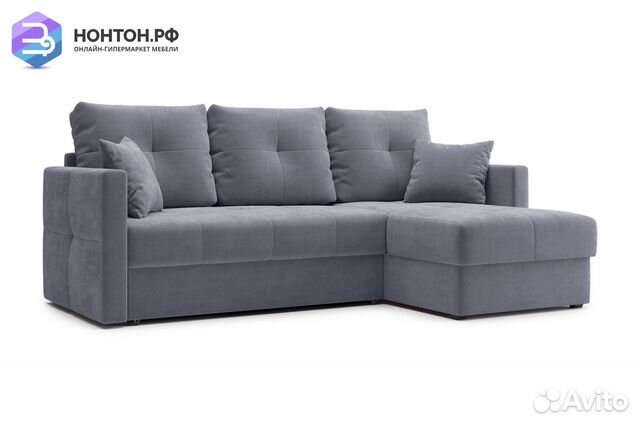 Диван угловой дельфин Вита темно-серый
