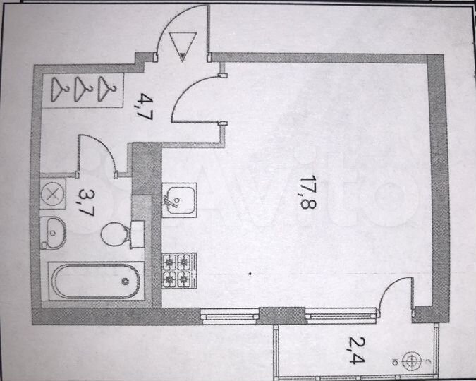 Квартира-студия, 26,2 м², 4/4 эт.