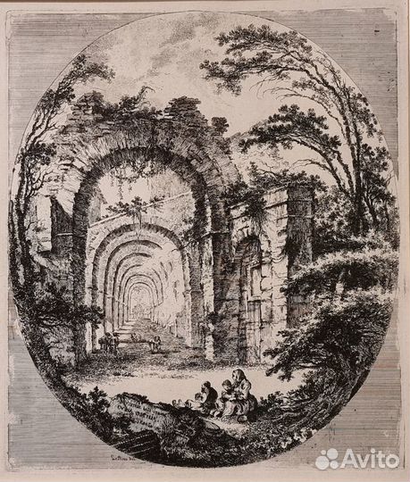 Оригинальная гравюра, автор Жан-Батист Лепренс