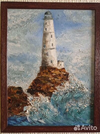 Маяк надежды. Картина маслом,морской пейзаж