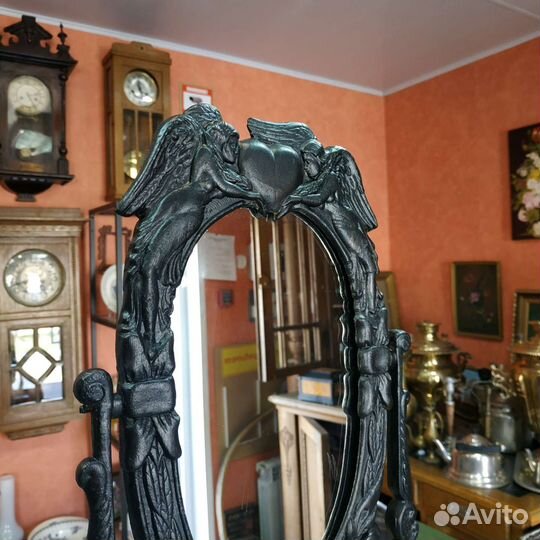 Шикарное старинное псише Зеркало Амуры