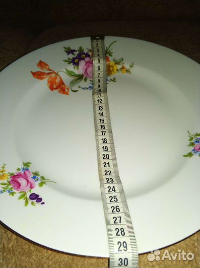 Большая тарелка блюдо Мейсенский букет