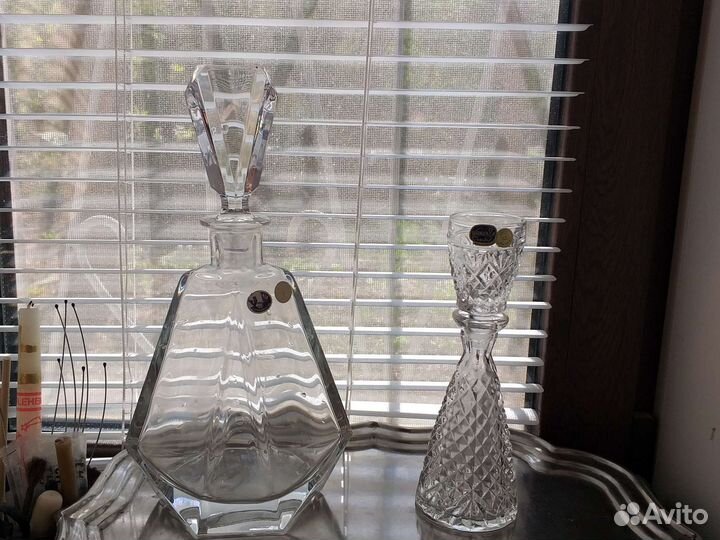 Чехословакия фужеры,рюмки, штоф,графин