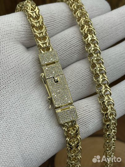 Золотая цепь размзес и подвеска Лев