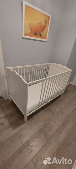 Кровать IKEA hensvik хенсвик + доп стенка 0-3+ лет