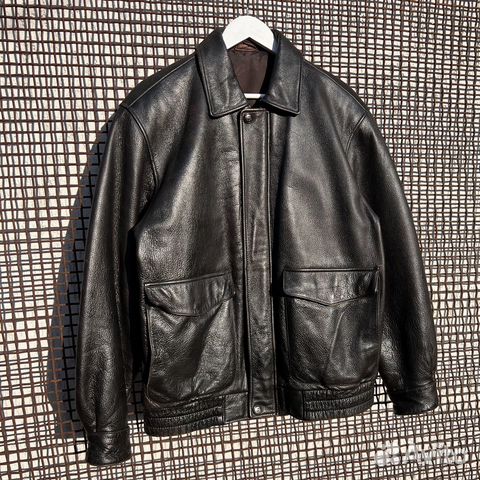 Leather Bomber jacket Aviator A-2 y2k pilot 90s купить в