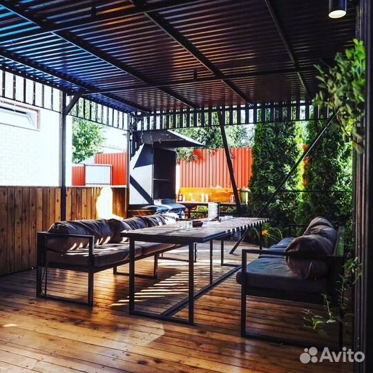 Баня+беседка с горячим бассейном и мангалом