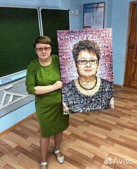 Портрет из фотографий на холсте 