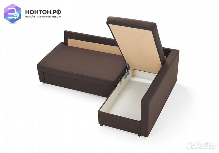 Диван угловой дельфин Поло кофейный