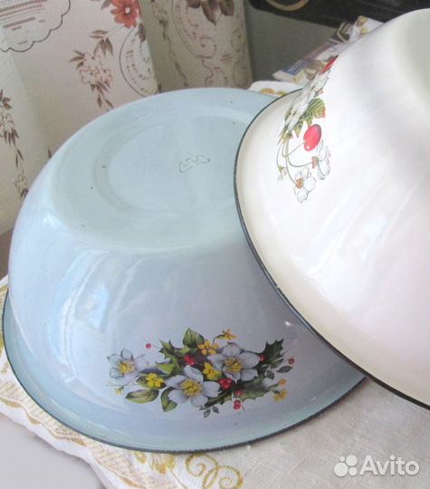 Миска эмал. 3 л, диам.28 см, блюдо огнеупор.стекло