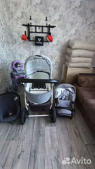 Прогулочная коляска 3 в 1 индиго