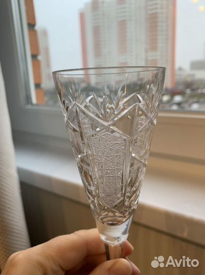 Хрустальные бокалы для шампанского чешские