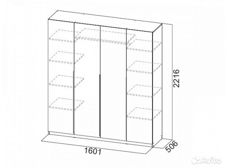 Шкаф шк 05 1600 мм белый