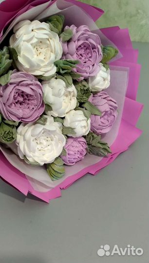 Съедобный букет из зефира Пионы