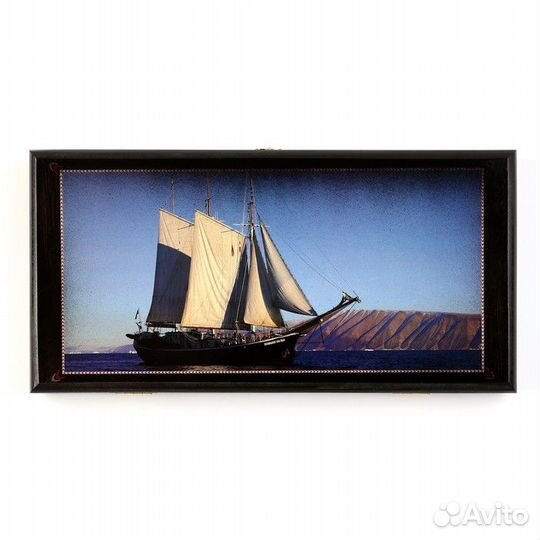 Нарды 'Корабль', деревянная доска 40 x 40 см, с по