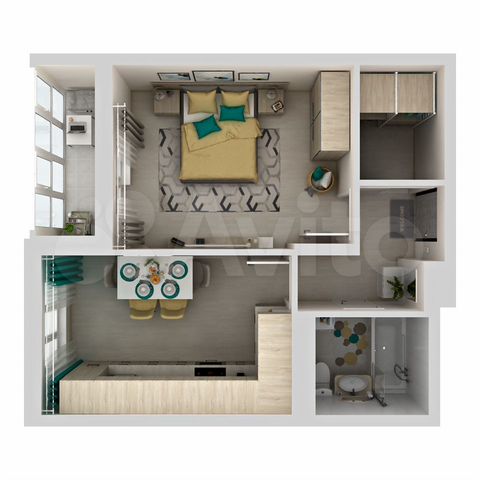 1-к. квартира, 44,4 м², 3/24 эт.