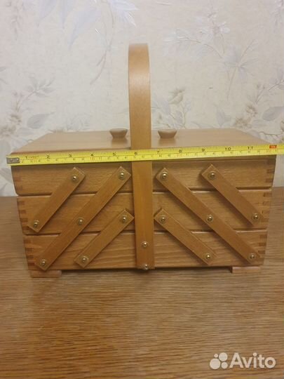 Шкатулка для рукоделия деревянная раскладная