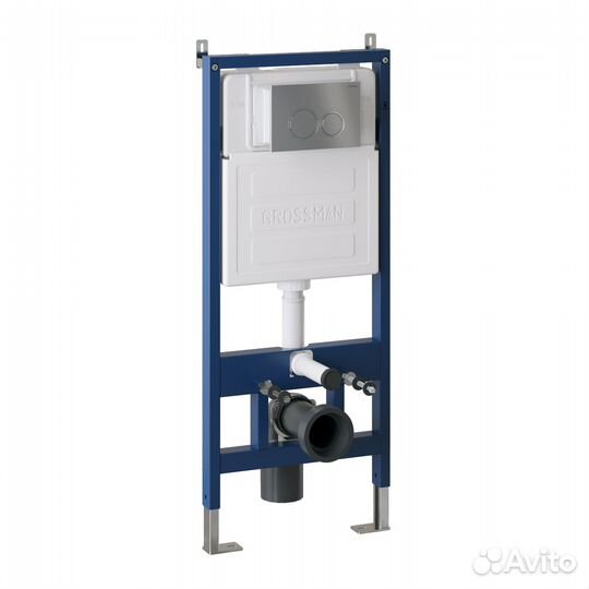 Инсталляция, клавиша хром мат+унитаз GR-4441S Gro