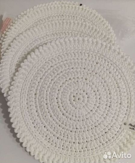 Салфетки сервировочные джут п/э шнур ручная работа