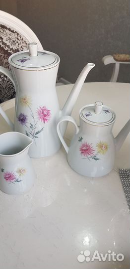 Кофейник,чайник,молочник ГДР Хризантемы