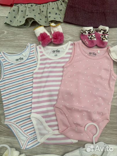 Большой пакет фирменных вещей на девочку 62-68