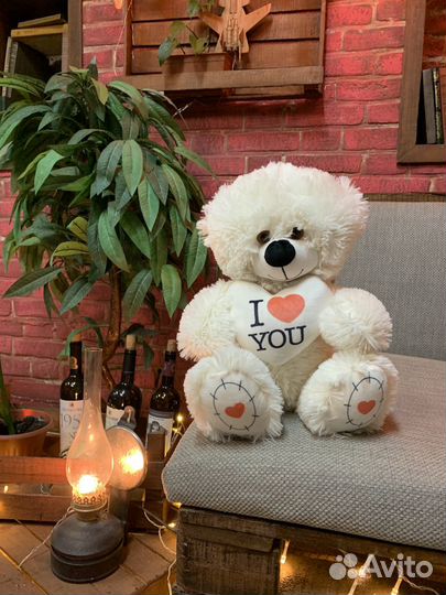Мишка игрушка 50 см с сердцем, для подарка