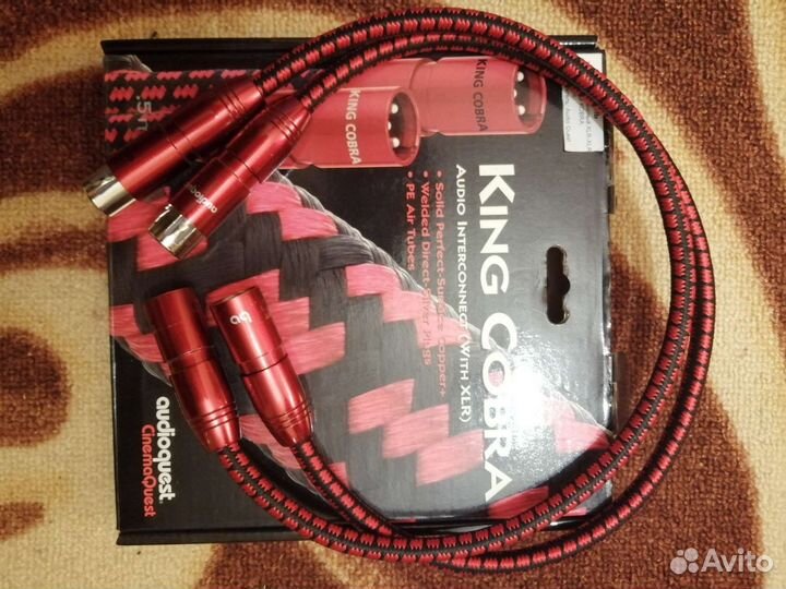 Балансный кабель xlr от audioquest. 0,5м