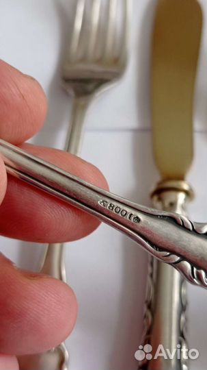 Набор столовых приборов,Серебро.19 век