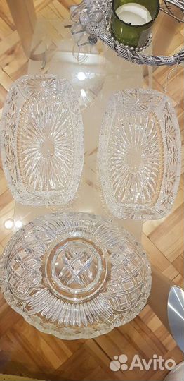 Ваза для фруктов/салатник хрусталь