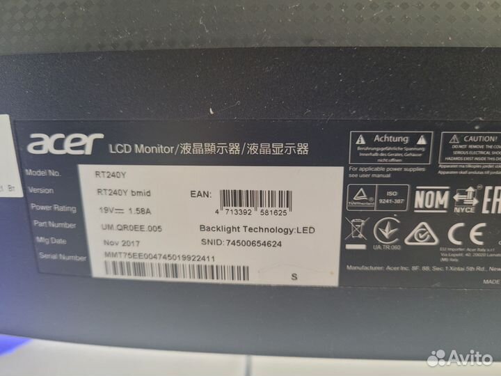 Монитор Acer 24дюйма