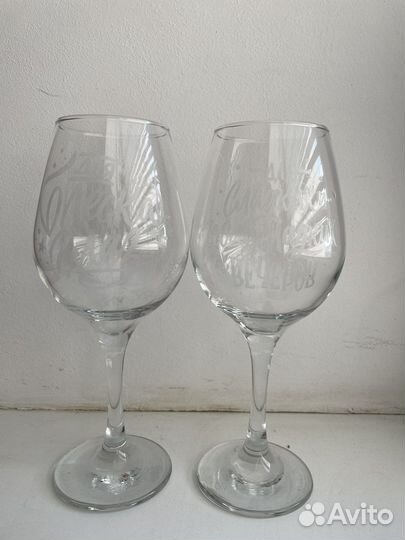Бокалы для вина с гравировкой 2шт